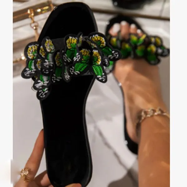 Butterfly Flat Open Toe Summer Sandals