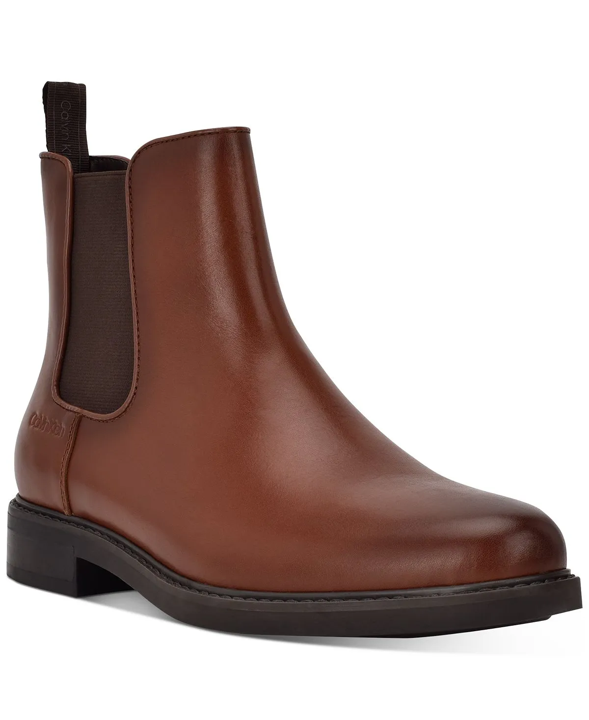 Calvin Klein men's fenwick Chelsea boots, brown