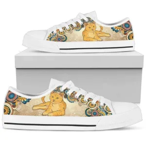 Cats Women Low Top Shoes, Cat Canvas Shoes