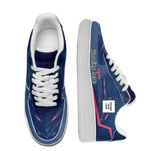 Corporate Thank You Gifts, Custom Corporate Client Gifts Blue Customized Air Force 1 with print on demand Sneakers--Low Top, AFL-C0602