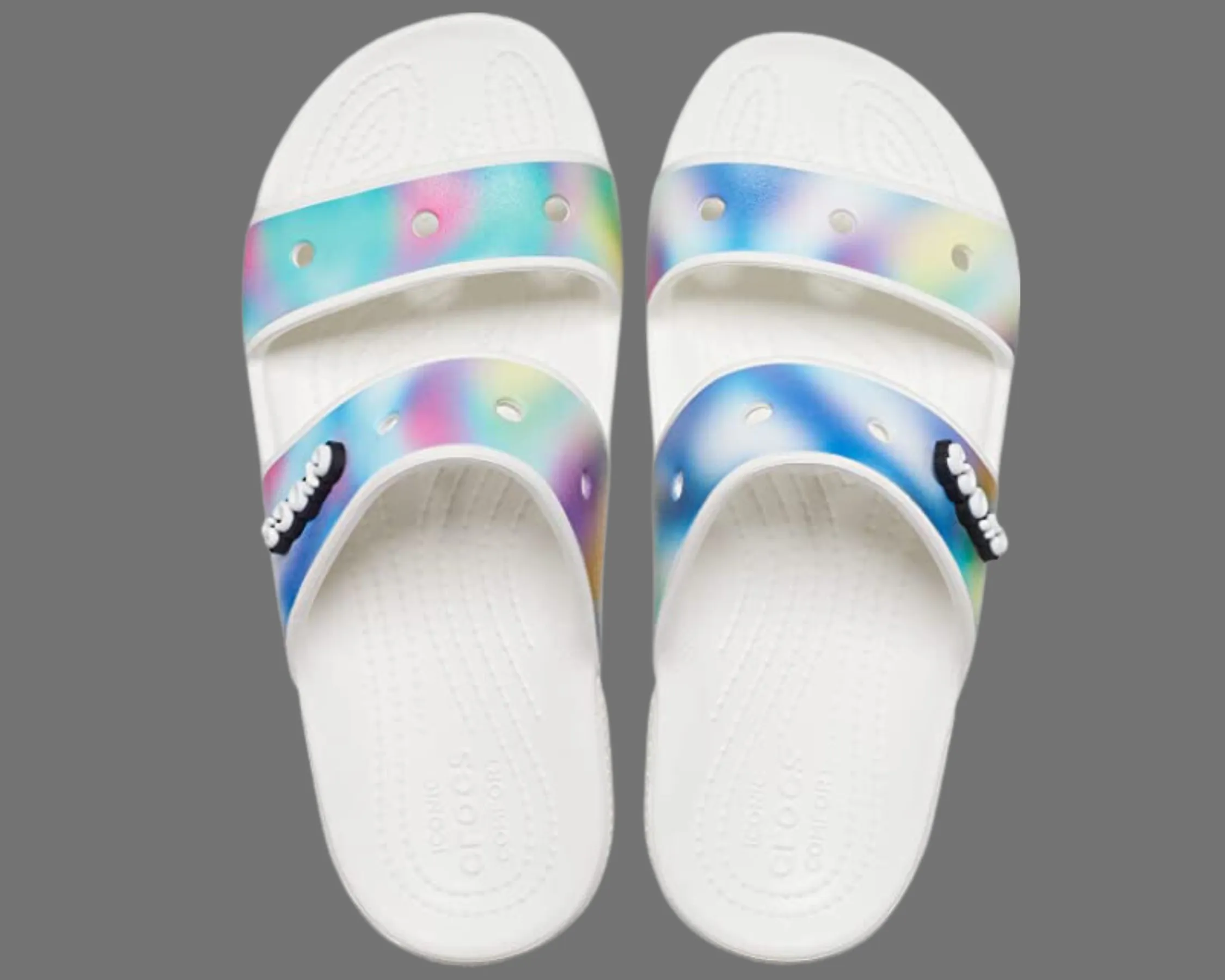 Crocs Tie Dye Two-Strap Slide Sandals Comes with Set of KIBBUTZ