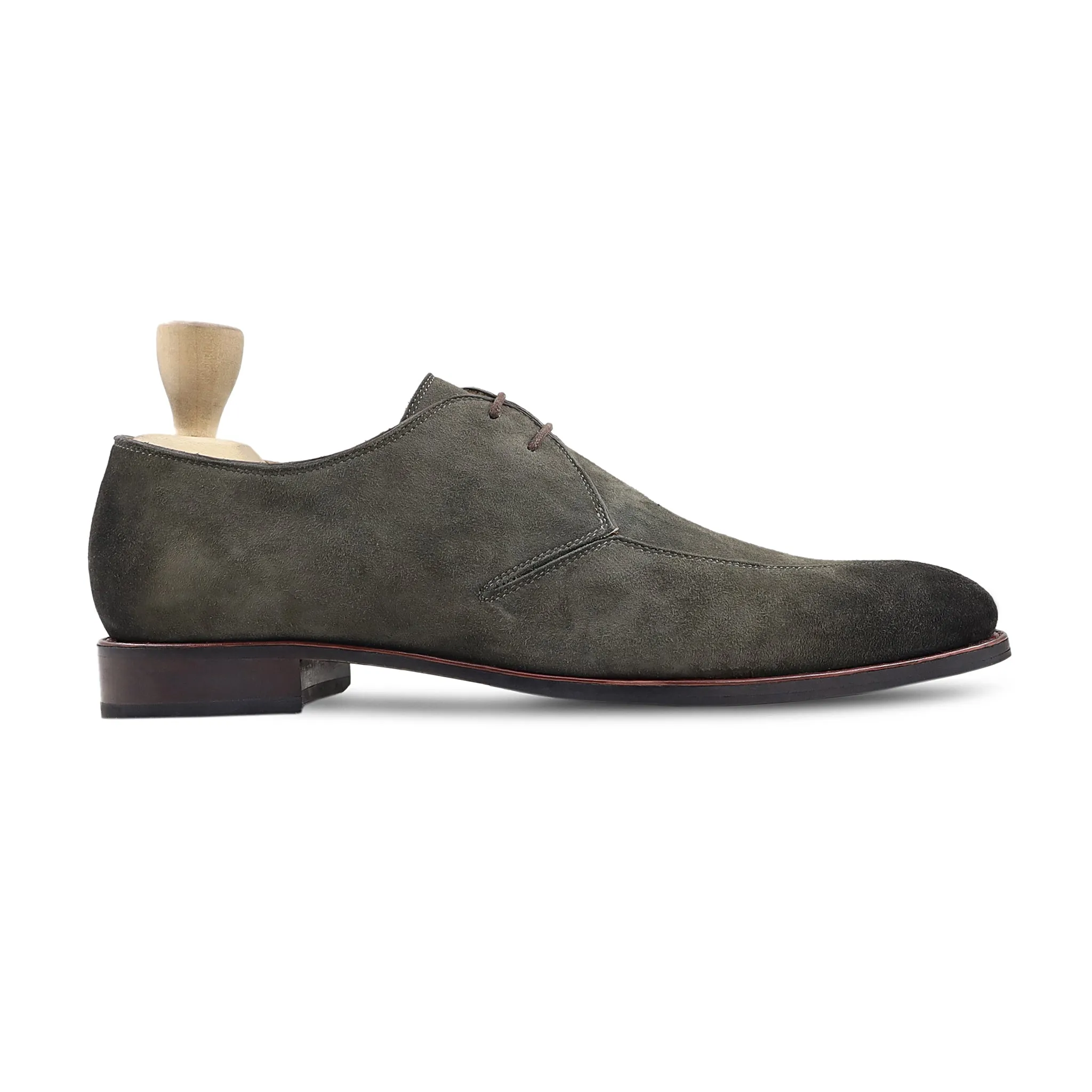 Daphne - Men's Charcoal Grey Kid Suede Derby Shoe