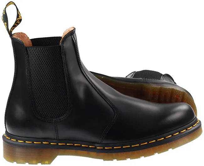 Dr Martens Shoes Mens 2976 Yellow Stitch Smooth Black