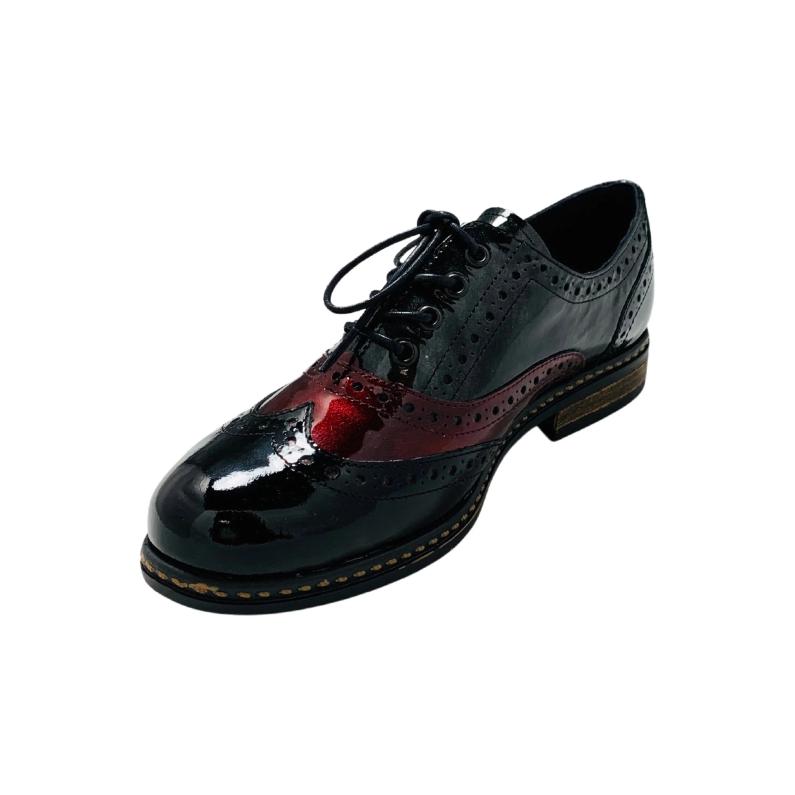 Edoba Black Burgundy Patent Lace up