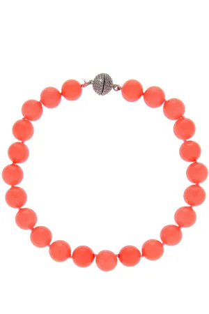 KENNETH JAY LANE CORAL BEADS Crystal Necklace