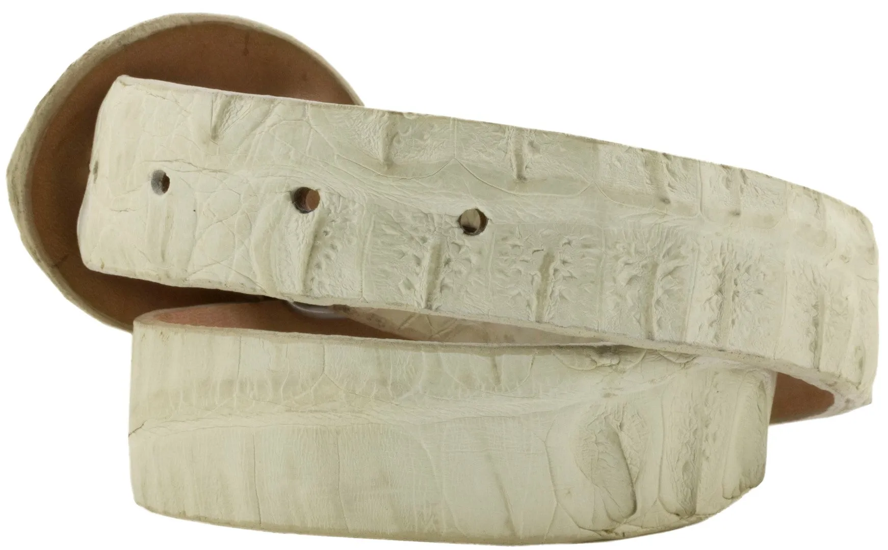 Kids Off White Western Cowboy Belt Crocodile Skin - Rodeo Buckle