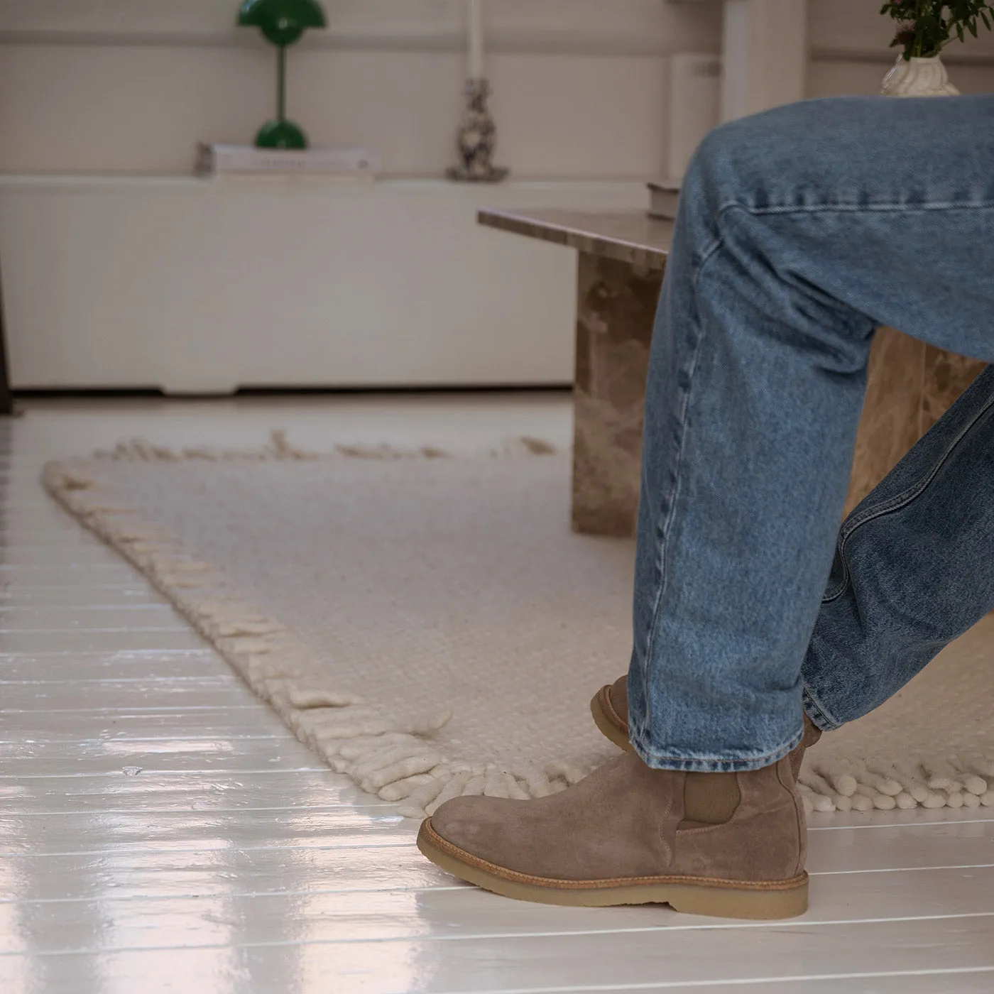 Kip chelsea boot suede - TAUPE