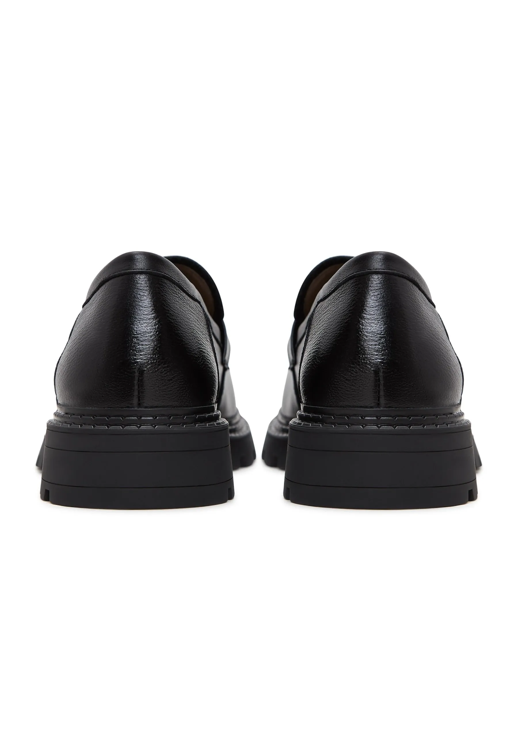 Leather Block Heeled Loafers