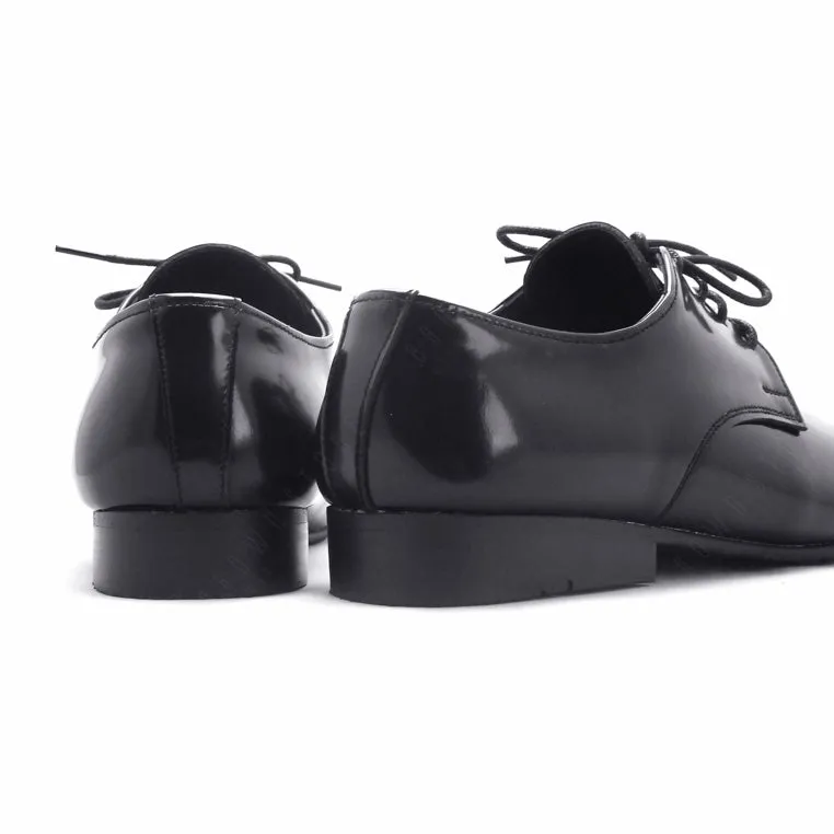 Leather Shoes Derby European Brush Off Black Patent