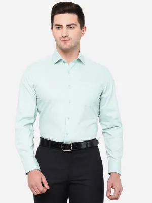 Light Green Printed Slim Fit Formal Shirt | JadeBlue