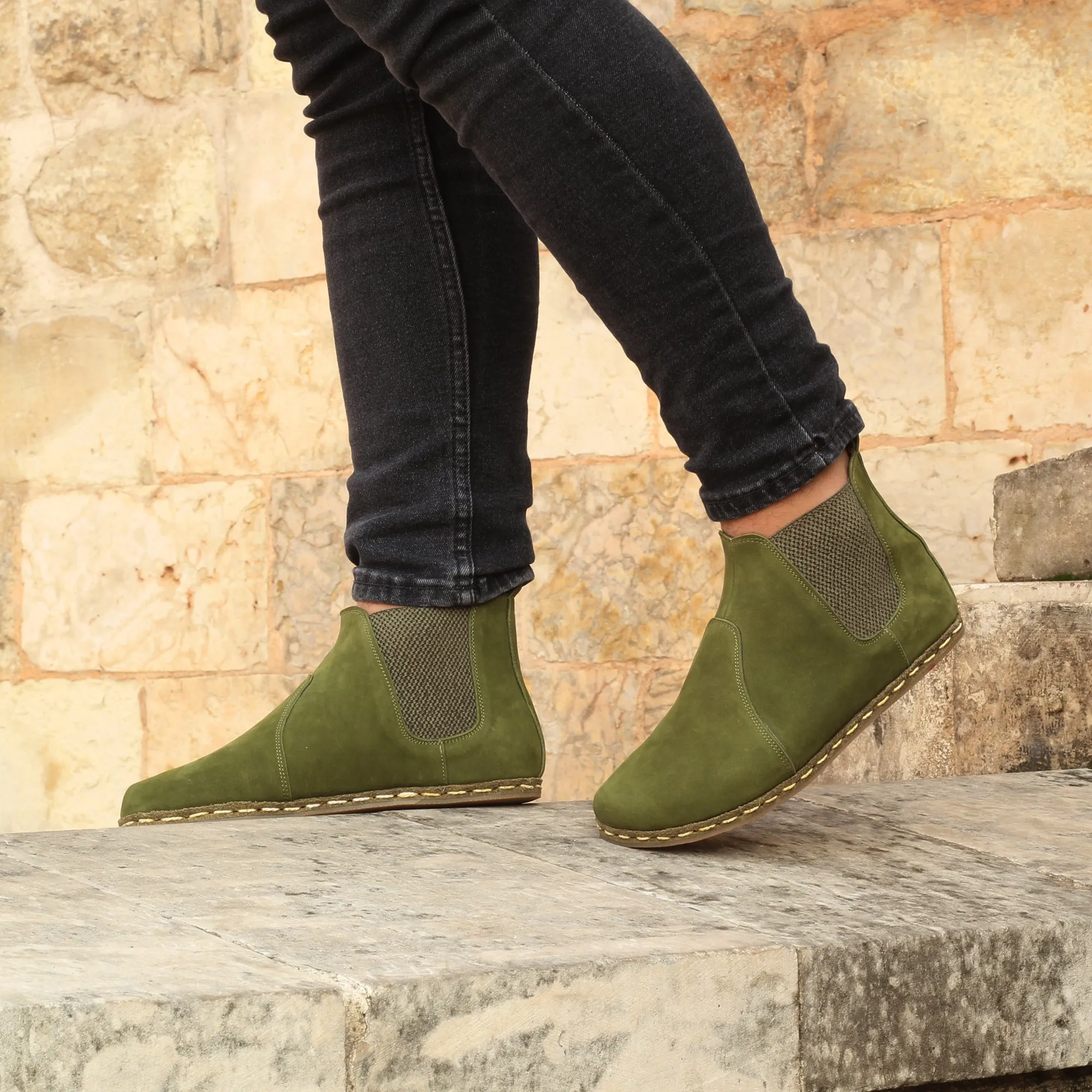 Men Chelsea Green Nubuck