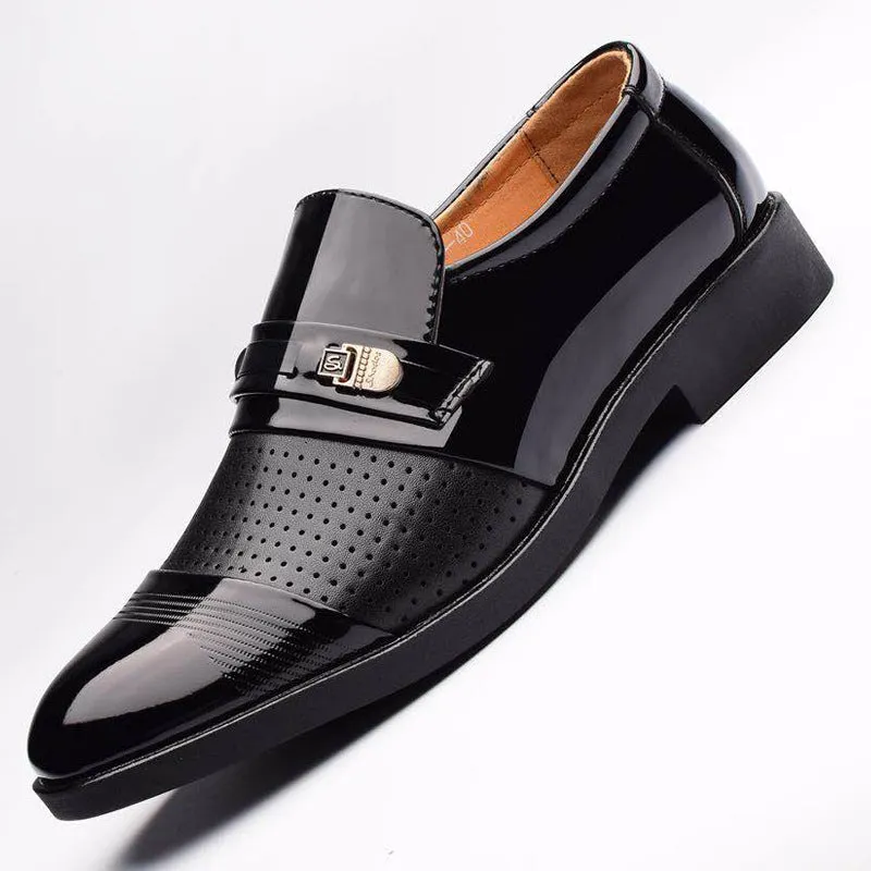 Men's business formal cutout leather shoes