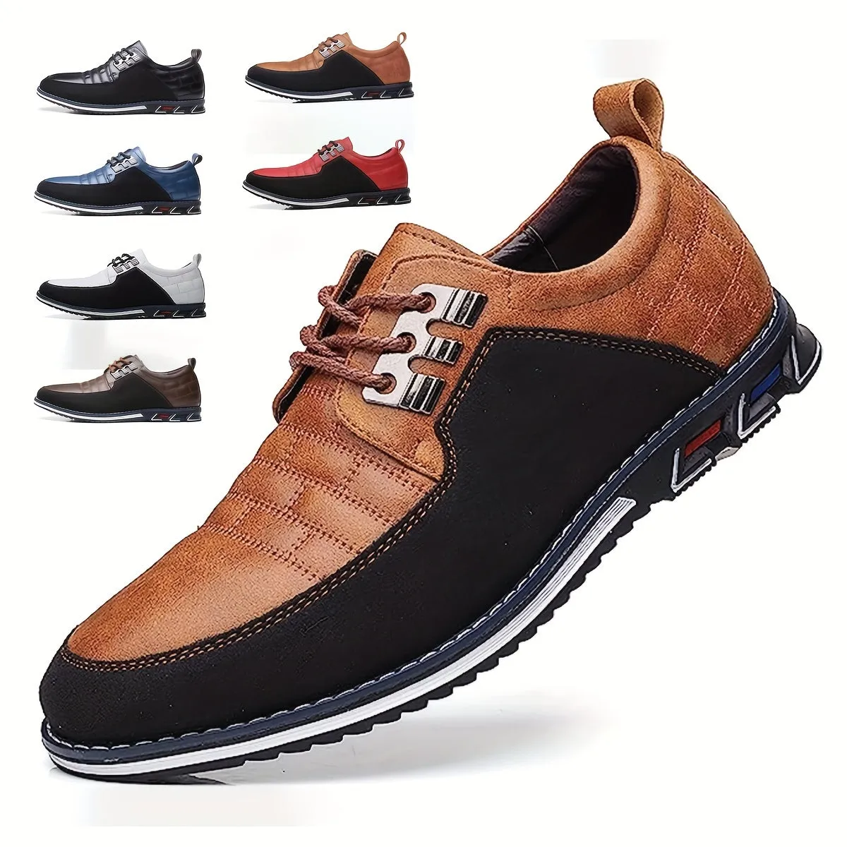 Men's Plaid British Style Derby Shoes, Wear-resistant Non-Slip Dress Shoes For Wedding Business