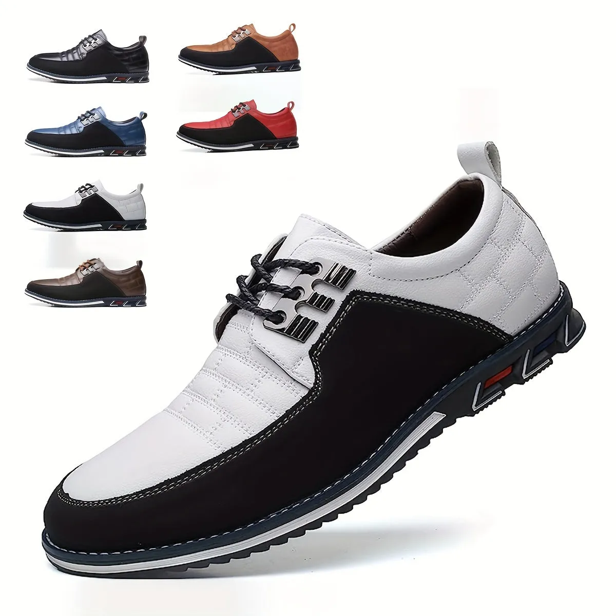 Men's Plaid British Style Derby Shoes, Wear-resistant Non-Slip Dress Shoes For Wedding Business