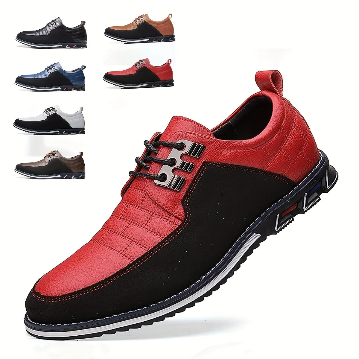 Men's Plaid British Style Derby Shoes, Wear-resistant Non-Slip Dress Shoes For Wedding Business