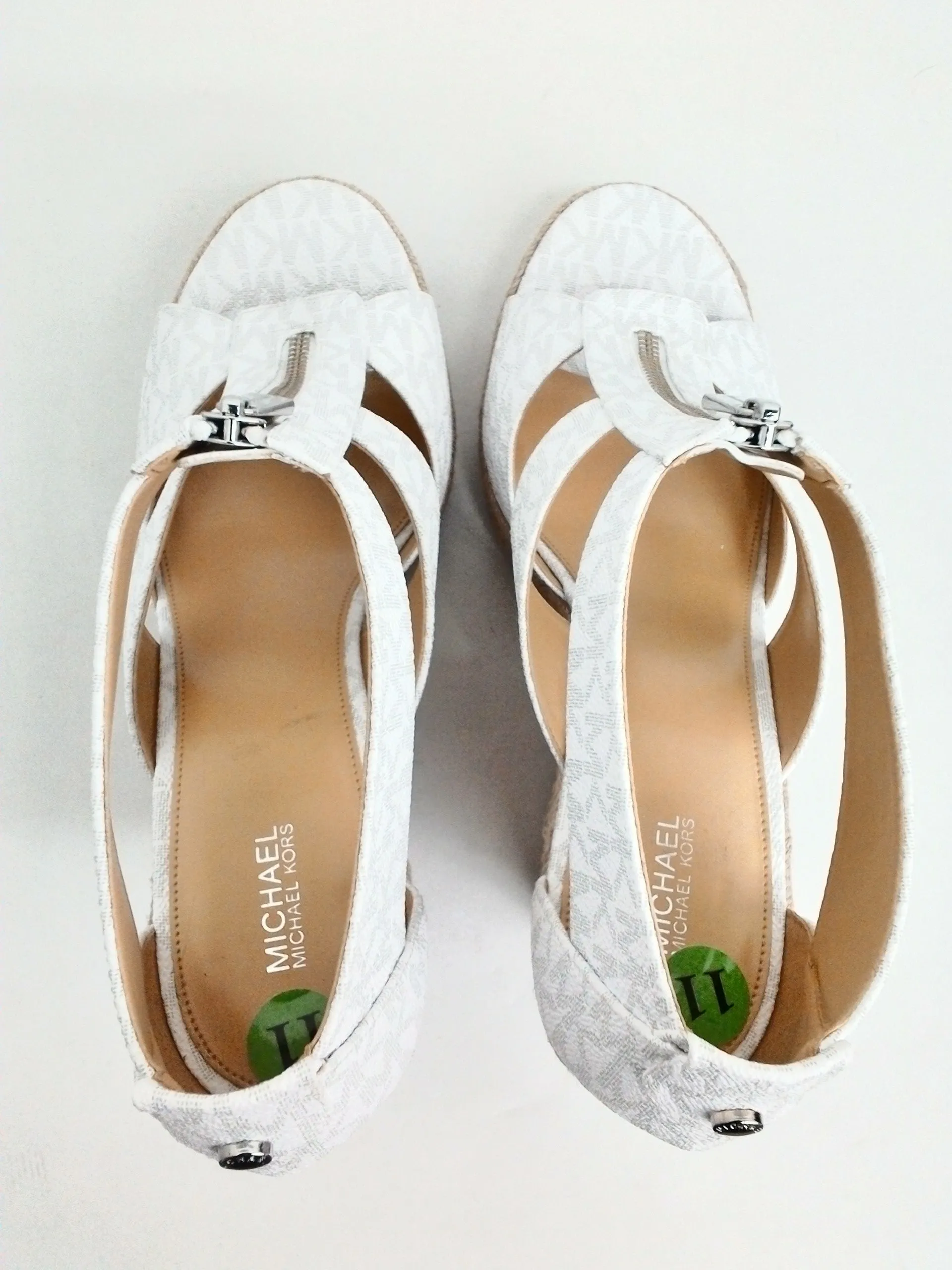 Michael Kors Women's White Wedge Sandals Size 11 M