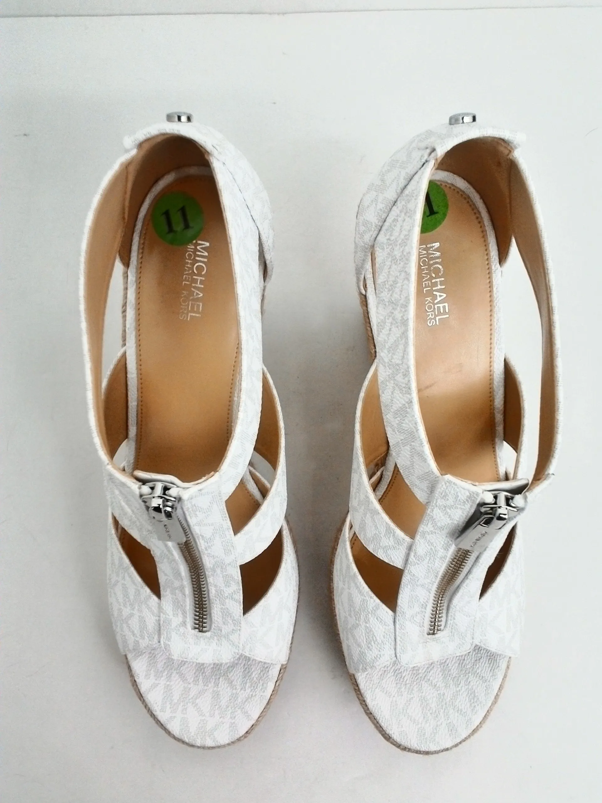 Michael Kors Women's White Wedge Sandals Size 11 M