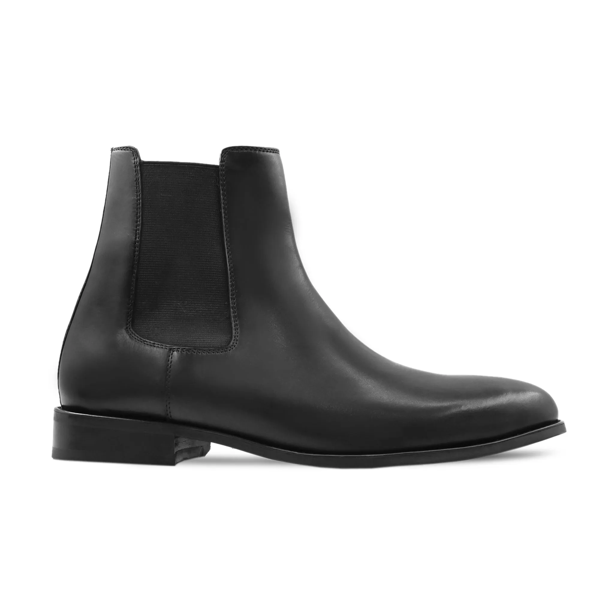 Mons - Men's Black Calf Leather Chelsea Boot