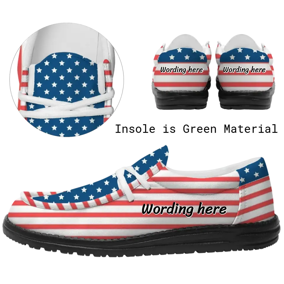 Patrioticustom Customized Patriotic Leisure Shoes, Canvas Walking Sneaker, Oxford Lace-Ups Shoes From Men And Women,2202-C0601