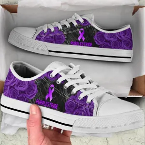 Purplestride Shoes Rose Flower Low Top Shoes, Best Canvas Shoes, Low Top Sneaker