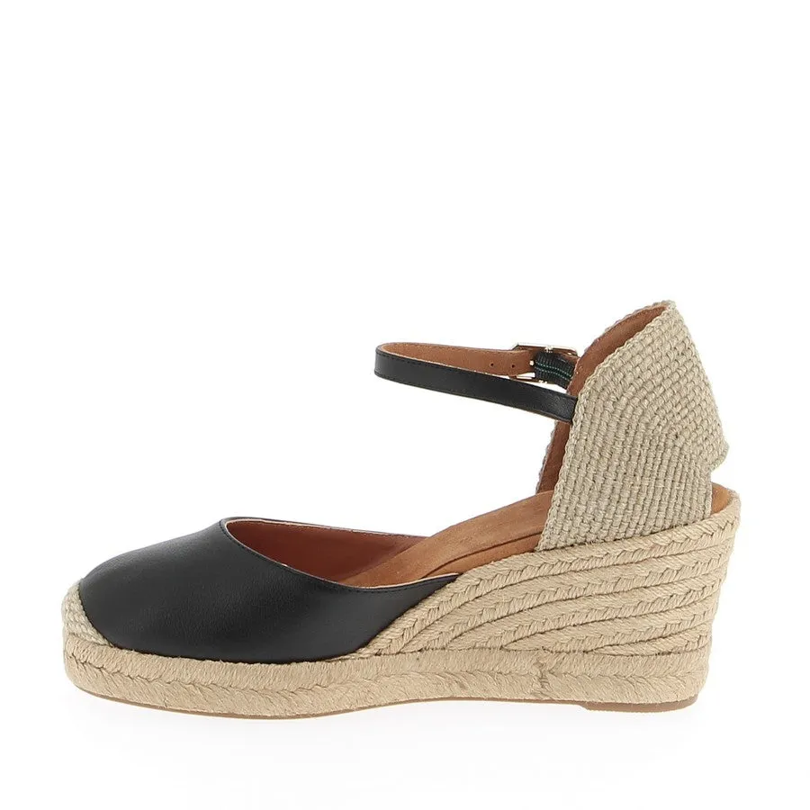 Unisa Caceres Black Wedge Espadrille