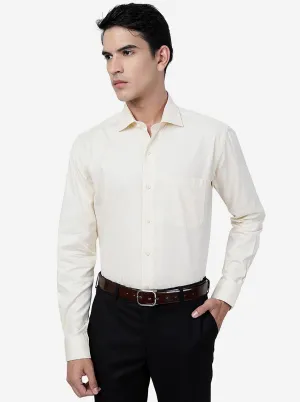 Yellow Solid Slim Fit Formal Shirt | Metal