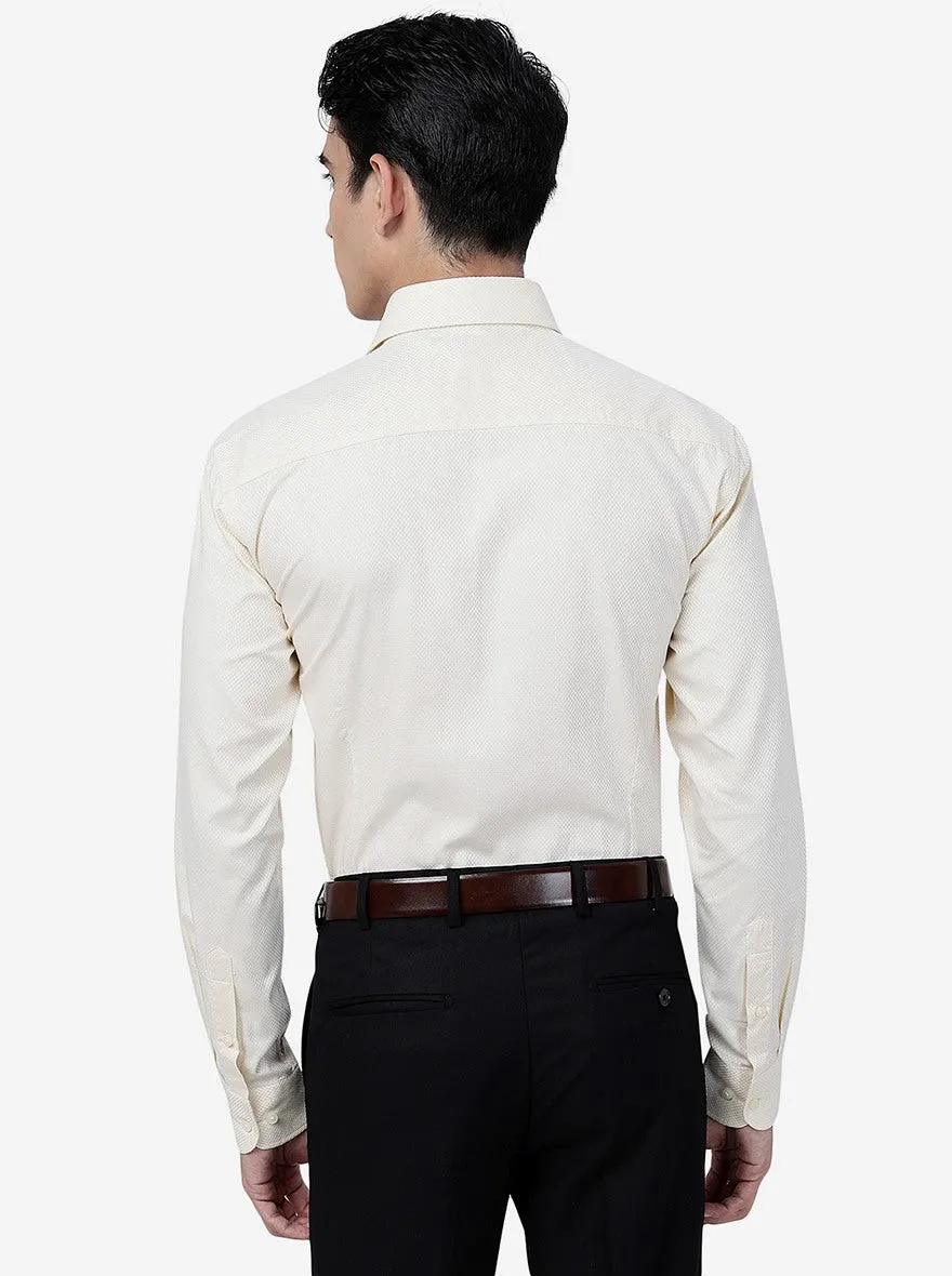 Yellow Solid Slim Fit Formal Shirt | Metal