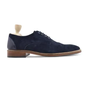 Zabuza - Men's Navy Blue Kid Suede Derby Shoe